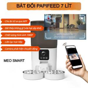 HOẢ TỐC - MÁY CHO ĂN HẠT ĐIỀU KHIỂN QUA APP CAM 1080Hp PAPIFEED phát hiện chuyển động thú cưng