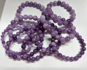 4130# 天然紫玉水晶手链 Natural Purple Jade Bracelet (辟邪 Avoid Bad Luck 平安 Peace) 天然水晶手链 Natural Crystal Bracelet
