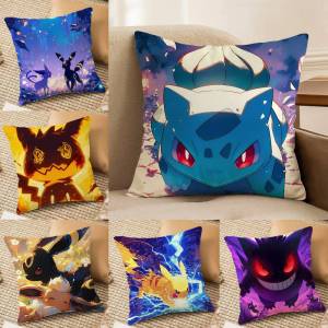 Bandai | Pokemon Dragon Masters Anime Plush Pillow Cover Soft Short Plush Cushion Cover For Sofa Bedroom Home Decor Gift