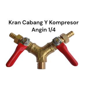 Kran Kompresor angin 1/4 cabang Y kran selang Kompresor