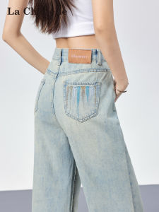 La Chapelle | American Embroidery Design New Style Wide Leg Denim Pants Spring/Summer Fit