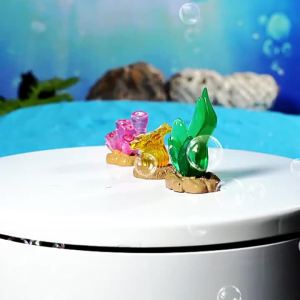 YUEYINGO Mini Luminous Marine Animal figurine phim hoạt hình cá heo biển sư tử rùa bạch tuộc San hô vi cảnh quan bể cá đồ trang trí