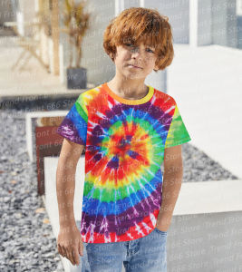 New Hot Sale Childrens Mens Casual T-shirt Color Vortex 3D Printing Short Sleeve Boys Comfortable Kids O-Neck Girls Tees