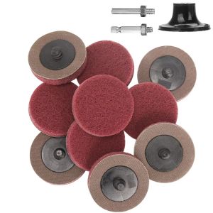SI FANG | 10pcs 2-Inch Quick Change Surface Sanding Discs Set with Holder Woodworking Metal Polishing Compatible Rotary Tools