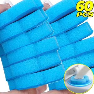 ชุดแผ่นรองแปรงห้องน้ำแบบละลายน้ำได้สำหรับทำความสะอาดครัวเรือนอะไหล่แปรงห้องน้ำใช้แล้วทิ้งหัวแปรงส้วม