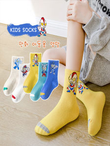 Boys Cotton Socks Pure Combed Cotton Anti-Odor Mid-Calf Autumn Winter Childrens Sweat Absorbent Socks Comfortable Soft Fabric