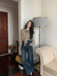 ALOHA LU | Quần Jeans Đùi Rộng Thon Cao Cổ Vintage
