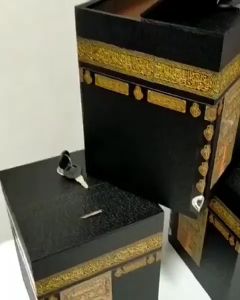 Celengan Kabah Kabah Gembok Kunci Besar Tabungan Kakkbah Jumbo Kayu 16*16*20