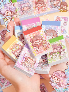 Cute Cartoon Bean Book Stickers Mini Scrapbooking Sticky Notes Girl Childrens Scrapbooking Stickers Teenage Heart Notes Paper Material