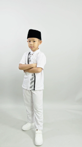 CF Kids Set Baju Koko Lengan Pendek Anak Laki-Laki Muslim Modern