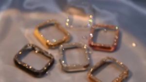 Vỏ Kim Cương Cho Apple Watch Ốp Bảo Vệ Viền Trang Trí Tương Thích Với Series 8 7 6 5 SE 41mm 45mm 44mm 40mm - Vỏ Nhựa