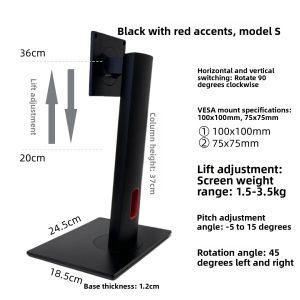 Universal VESA Monitor Stand Desk Mount Rotatable Adjustable Tiltable Black White Stand Vertical Desktop Holder No Disassembly Needed