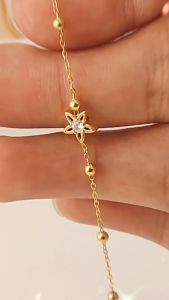 24K Saudi Gold Nasasangla pawnable 100% Original diamond Star bracelet for women gift