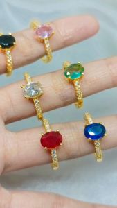 Terbaru Import Jewelry Cincin Princess Fashion Zirkon Berlian Cincin Api Lamaran Moissanite Kawin Berlapis Emas 24k Gold Titanium Wanita Korea