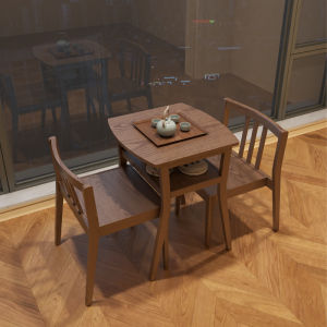 2024 New Balcony Small Tea Table Casual Table And Chair Internet Famous Three-Piece Set Solid Wood Small Tea Table Combination