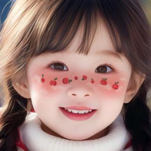 Christmas Tattoo Sticker Sweet Snowflake Elk Gingerbread Man Makeup Girl Cute Blush Heart Makeup Face Pasters