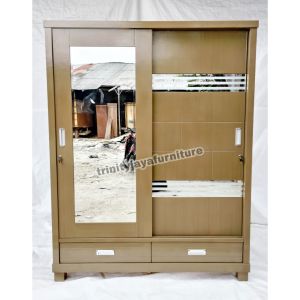 Lemari Pakaian 2 Pintu Sliding Jumbo Capucino Premium trinityjayafurniture