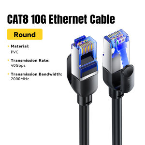 Essager CAT8 10G Ethernet Cable High Speed 40Gbps Ethernet 10-gigabit Network Cable 2000MHz Bandwidth RJ45 Network Wire Lan Cable Plug Connector 5M/10M/15M For Mac PC Desktop Laptop Modem Router Switch Smart TV Printer XBOX PSP