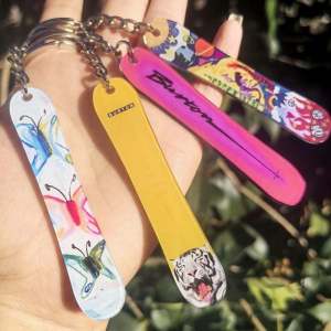 Mini Acrylic Snowboard Keychain Double-Sided Cute Friend Gift Creative Festival Supplies Small Chaff Brand Panda Design