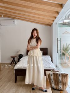 High-End Chinese Style Womens Half-Length Skirt and Top Set Summer Sleeveless Blouse Polyester Material Fashionable Two-Piece Set