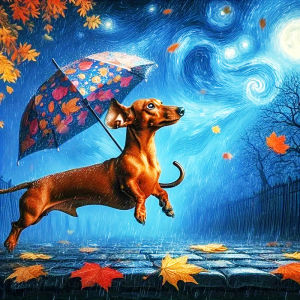 Huacan Diamond Painting Animal 5d Drill Mosaic Dachshund Full Diy Embroidery Umbrella Art Gift Set Home Decoration