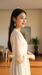 [SG] Jade Halo Drop Earrings | Lightweight Jade-Inspired Green Dangle Earrings | Elegant Minimalist Jewellery - ear me out (EMO-77)