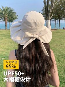 Casual Sun Visor Hat for Women with Bow Design Black Glue UV Protection Ideal for Travel Birthday Parties and Youth