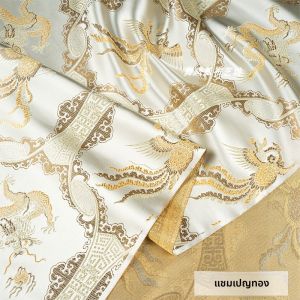 ผ้าไหมจีนโบราณลายมังกรและนางฟ้า ผ้าปักลายดอกไม้ ผ้าฝ้ายระบายอากาศได้ดี ความยาวปานกลาง สำหรับผู้หญิง