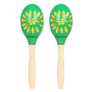 IRIN | J213 Orff Small Shaker Hand-Drawn Floral Pattern Wooden Percussion Instruments Suitable For Musical Instrument Teaching