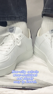 Falimottype Size 39-44 Mens Classic Minimalist White Casual Sneakers Breathable Daily Fashion Sports Shoes