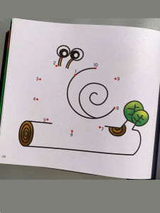 Preschool Childrens Intelligence Training Coloring Book Concentration Training Dot-to-Dot Drawing for 2-456 Years Old Kids
