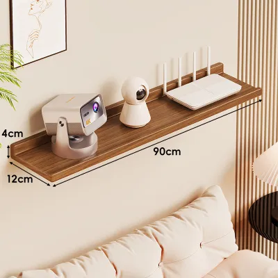 Wall-Mounted Shelving Unit Wooden Bedside Storage