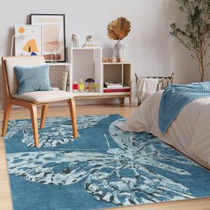 Butterfly Mat Living Room Carpet American Style Decorative Carpet Stain-Resistant Wear-Resistant Bedroom Bedside Rug 蝴蝶地毯 客厅地毯 美式装饰地毯 耐脏耐磨卧室床边毯 FUNIANQI