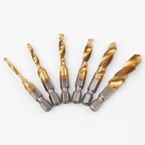 6PCS Metric Titanium Drill Tap Combination Bit Set 1/4" Hex Shank HSS Screw Thread Bit Thread M3 M4 M5 M6 M8 M10 Taps Tool