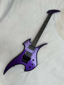Rockingbird Abstract Guitars - Ed Roman Guitars Neck Through Body 24 Frets Purple with Black Bevels Tremolo Vibrato Bridge Professional Guitar