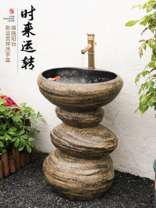 Courtyard Outdoor Integrated Column Wash Basin Outdoor Balcony Floor-Standing Wash Basin House Garden Sink