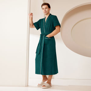 Long Towel Material Bathrobe Men Women Spring Summer Autumn Winter Absorbent New Style Sleepwear Robe after Bath Towel Style