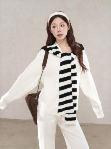 YIKEXIAOYEMEI | Áo Sweater Knit Thời Trang Thư Giãn