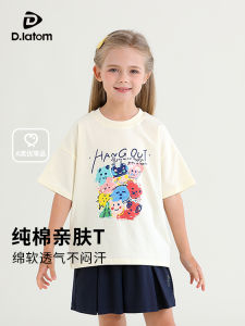 Girls Short Sleeve Cotton T-Shirt Pure Cotton Summer Fashion Childrens Half Sleeve Girls Summer Top Body Shirt Kids Clothing