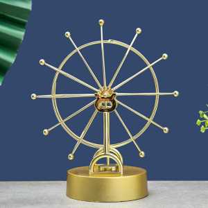 Gold Ferris Wheel Newton Pendulum Perpetual Motion Decorative Figurine Automatic Rotation Stress Relief Black Technology Electromagnetic Force Toy