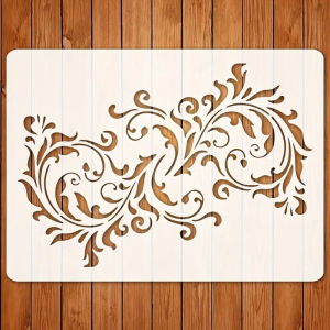 A4 Floral Swirl Stencil - Reusable Template for DIY Crafts on Walls Furniture Canvas Fabric and More