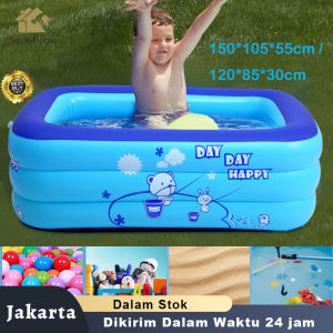 Hadiah Pompa Kolam Renang Anak: Penebalan Kolam Renang Tiup Keluarga Musim Panas Outdoor Bermain Air Bathtub Kolam Renang dengan Gelembung Bawah