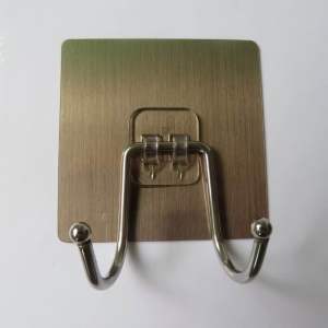 Móc 2 RÂU Dán Tường Nhôm Móc Inox 304 Chịu Lực 5kg Miếng Dán Tráng Bạc Siêu Dính