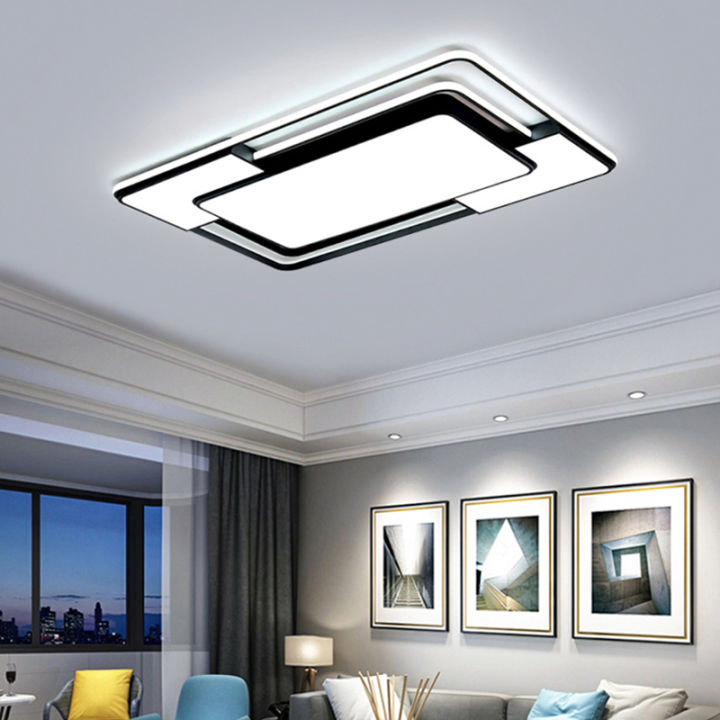 TOMAX 90CM Black Gold Chandelier Ceiling Light Living Room Modern Led ...