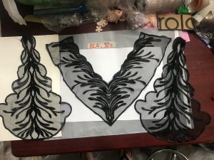 Ren bộ cổ áo và 2 tay thêu