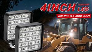 HL 30W High Brightness LED Flood Light 4inch Square Work Light IP68 for Excavator Arm Truck Modified Headlight off-road use