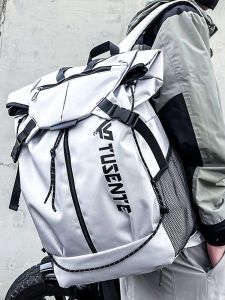 Trendy Mens Large Capacity Short Trip Reflective Cycling Backpack High School Student School Commuting Computer Bag