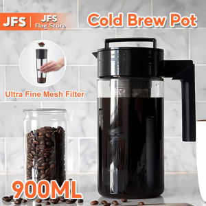 JFS 900ML Cold Brew Iced Coffee Maker: Airtight Seal & Silicone Handle
