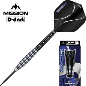 MISSION STEEL TIP DART - 23G/25G CHIRON M2 Electro BLACK BLUE 90% Tungsten Steel Darts (ARROW DART)