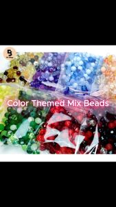 DIY Blingz 50g 6mm and 8mm Acrylic Mix Beads Theme Color Pop Resin Beads for DIY Bracelet Necklace Jewelry Making